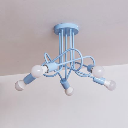 Plafonnier OXFORD 5xE27/15W/230V, bleu