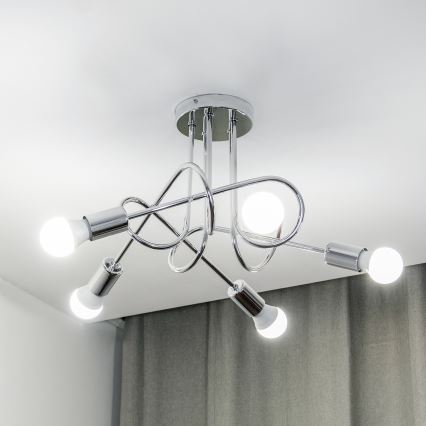 Plafonnier OXFORD 5xE27/15W/230V chrome brillant