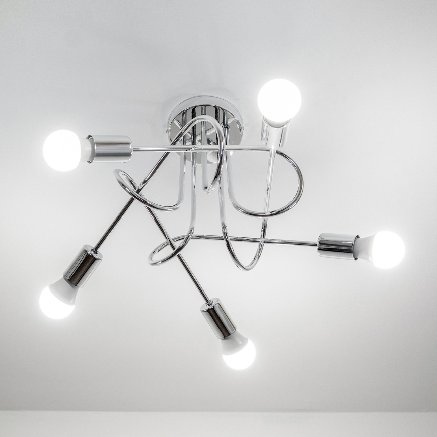 Plafonnier OXFORD 5xE27/15W/230V chrome brillant