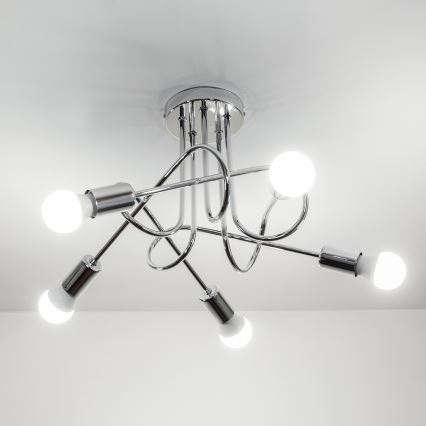 Plafonnier OXFORD 5xE27/15W/230V chrome brillant