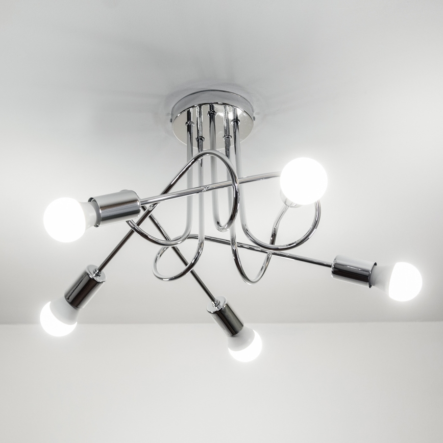 Plafonnier OXFORD 5xE27/15W/230V chrome brillant