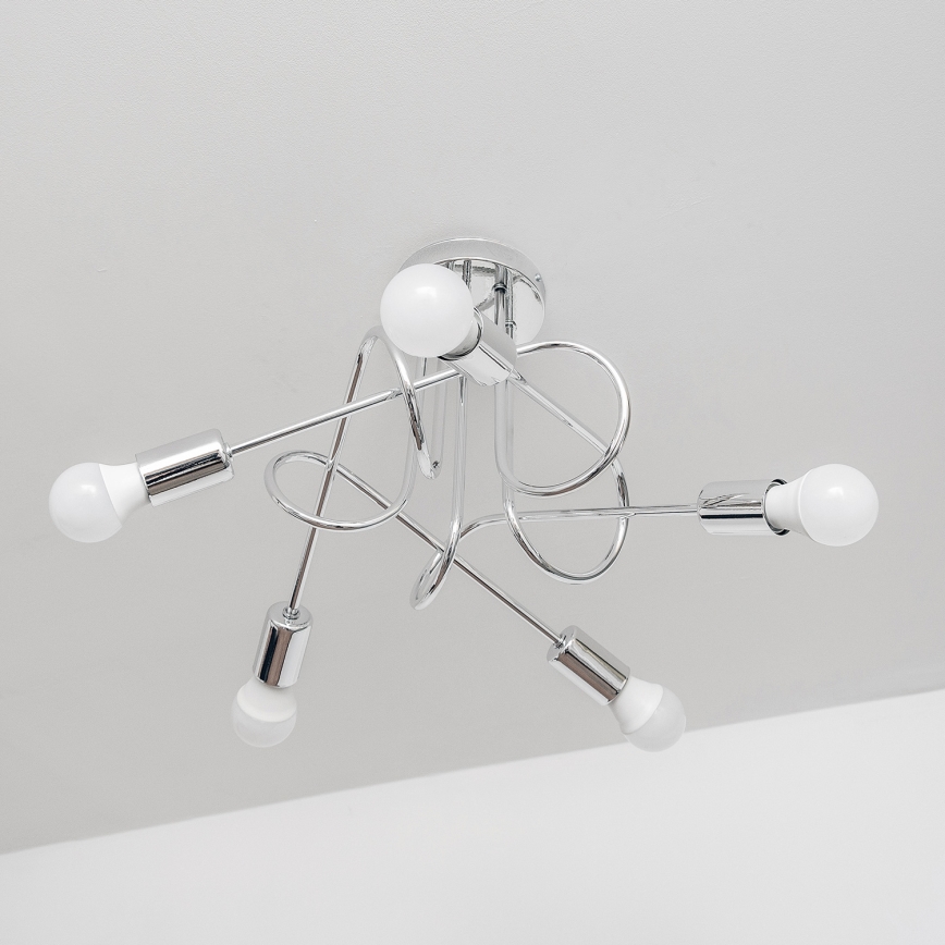 Plafonnier OXFORD 5xE27/15W/230V chrome brillant