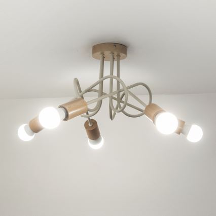 Plafonnier OXFORD 5xE27/15W/230V pin/crème