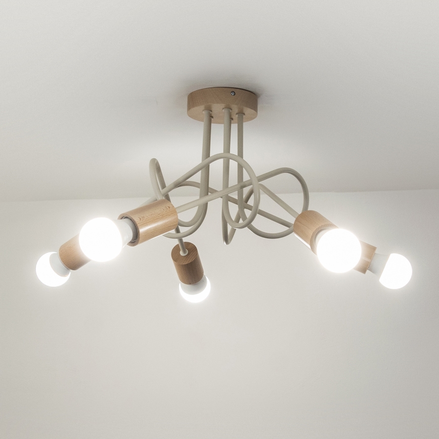 Plafonnier OXFORD 5xE27/15W/230V pin/crème