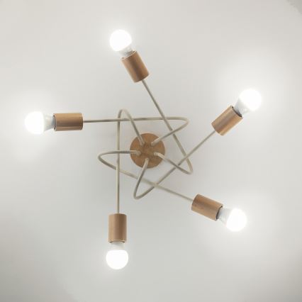 Plafonnier OXFORD 5xE27/15W/230V pin/crème