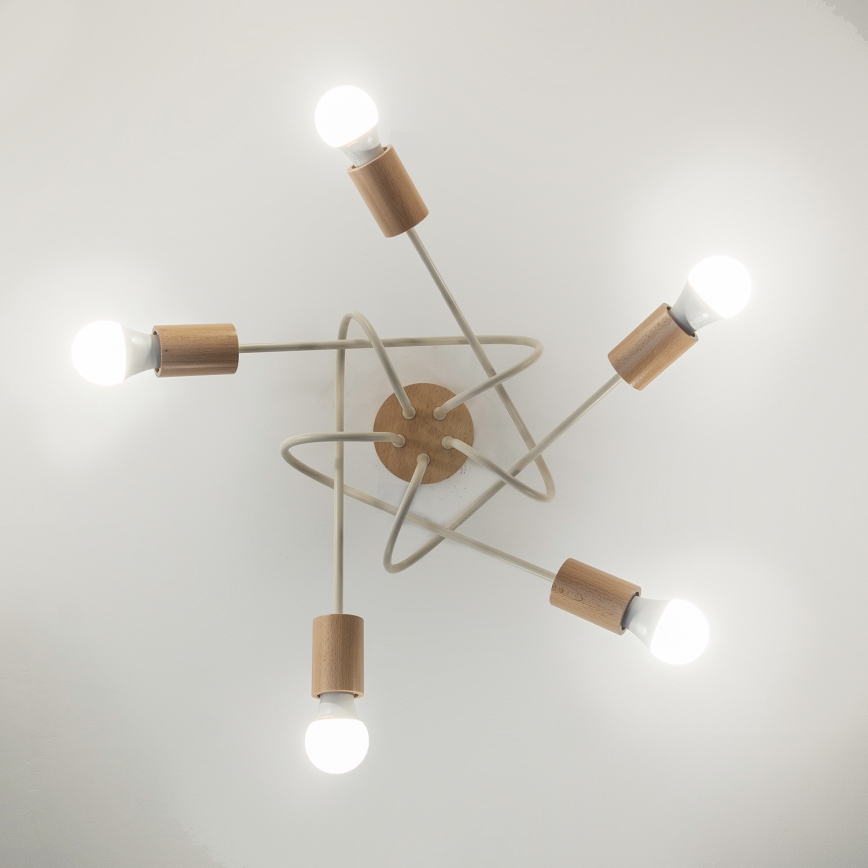 Plafonnier OXFORD 5xE27/15W/230V pin/crème