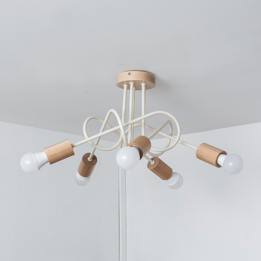 Plafonnier OXFORD 5xE27/15W/230V pin/crème