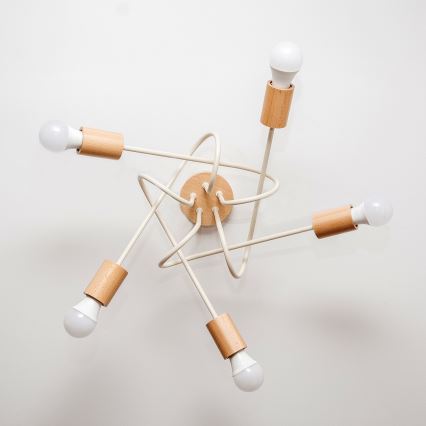 Plafonnier OXFORD 5xE27/15W/230V pin/crème