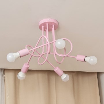 Plafonnier OXFORD 5xE27/15W/230V, rose