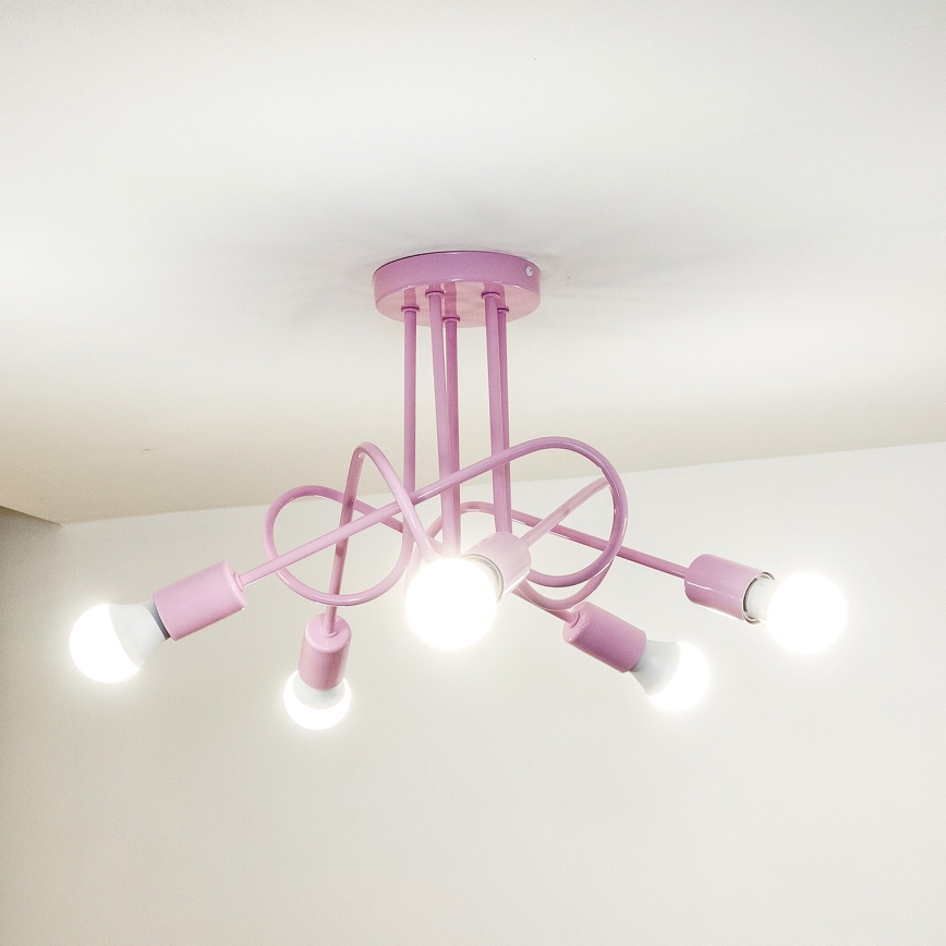 Plafonnier OXFORD 5xE27/15W/230V, rose