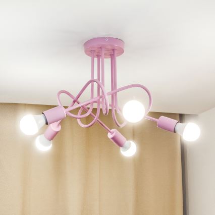 Plafonnier OXFORD 5xE27/15W/230V, rose