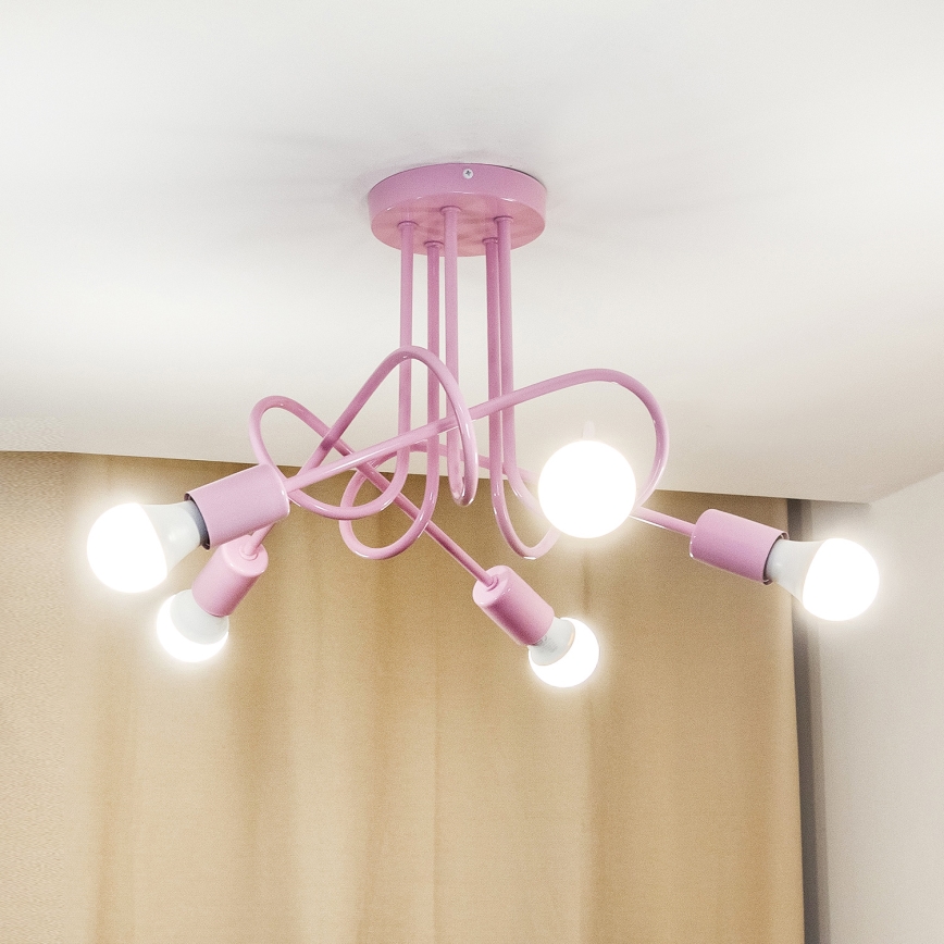 Plafonnier OXFORD 5xE27/15W/230V, rose