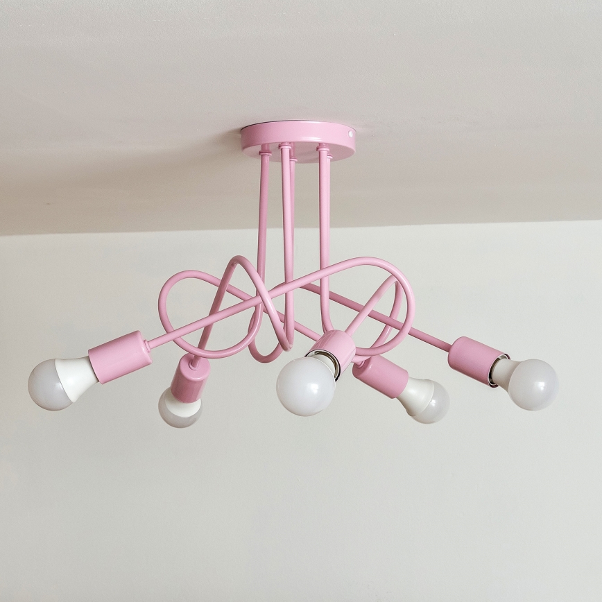 Plafonnier OXFORD 5xE27/15W/230V, rose