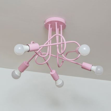 Plafonnier OXFORD 5xE27/15W/230V, rose