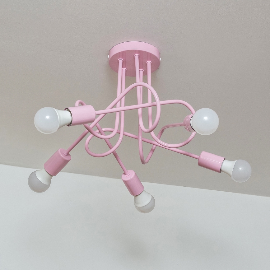 Plafonnier OXFORD 5xE27/15W/230V, rose