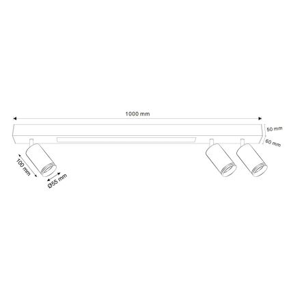 Plafonnier PARIS LED/24W/230V + 3xGU10/10W noir