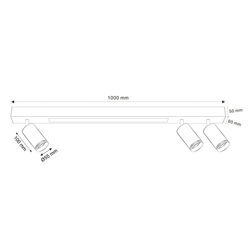 Plafonnier PARIS LED/24W/230V + 3xGU10/10W noir