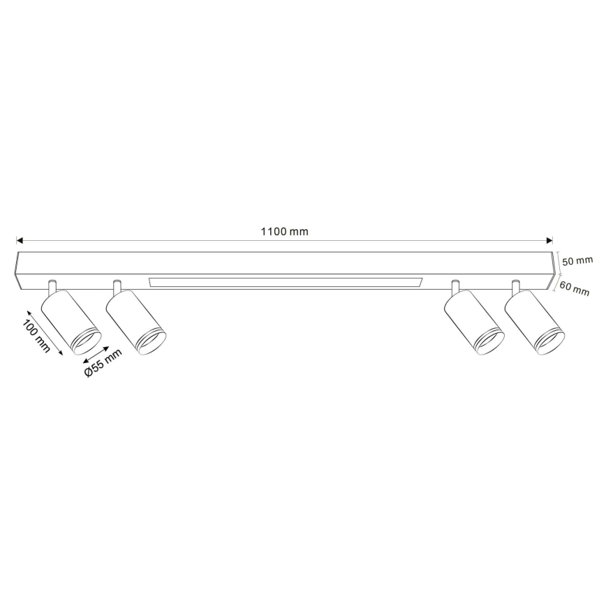 Plafonnier PARIS LED/24W/230V + 4xGU10/10W noir