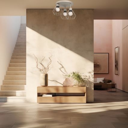 Plafonnier PARKLA 3xE27/15W/230V beige