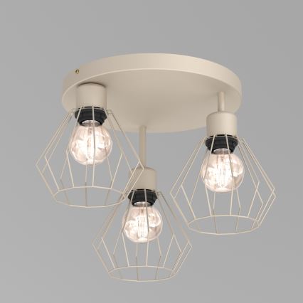 Plafonnier PARKLA 3xE27/15W/230V beige
