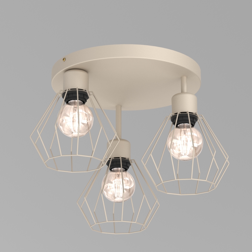 Plafonnier PARKLA 3xE27/15W/230V beige