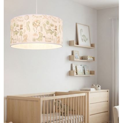 Plafonnier pour chambre d'enfant KIDS ROOM 1 x E27 / 60 W / 230 V, Ø 40 cm, motif dinosaure