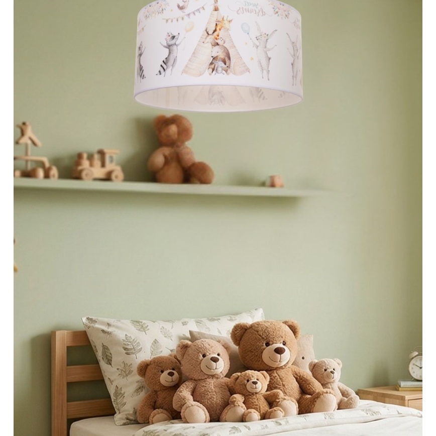 Plafonnier pour chambre d'enfant KIDS ROOM 1xE27/60W/230V Ø 40 cm à motifs animaux