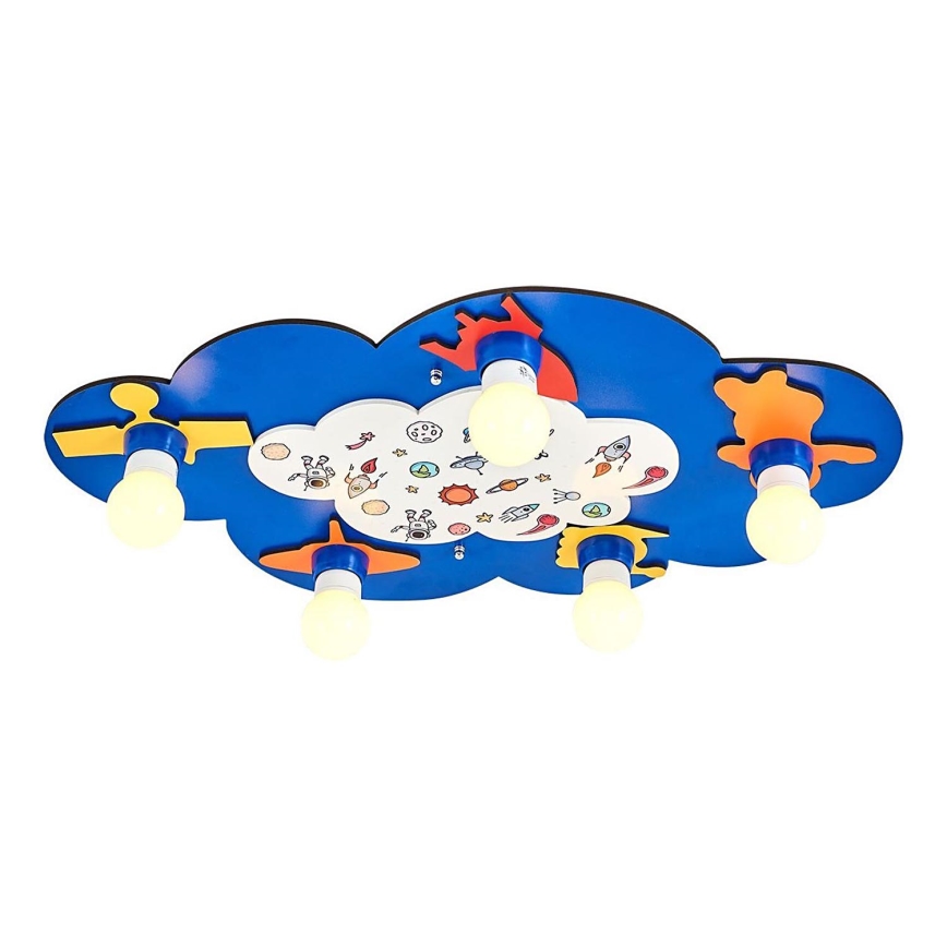 Plafonnier pour chambre d'enfant LUCCA 5xE27/24W/230V bleu