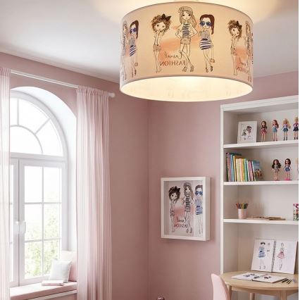 Plafonnier pour enfants GIRLS VIBES 1xE27/60W/230V, Ø 40 cm, pour filles