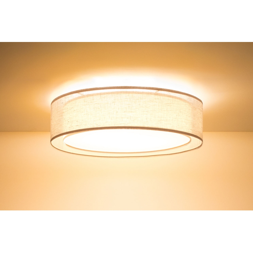 Plafonnier PURO 2x E27/40 W/230 V Ø 60 cm beige