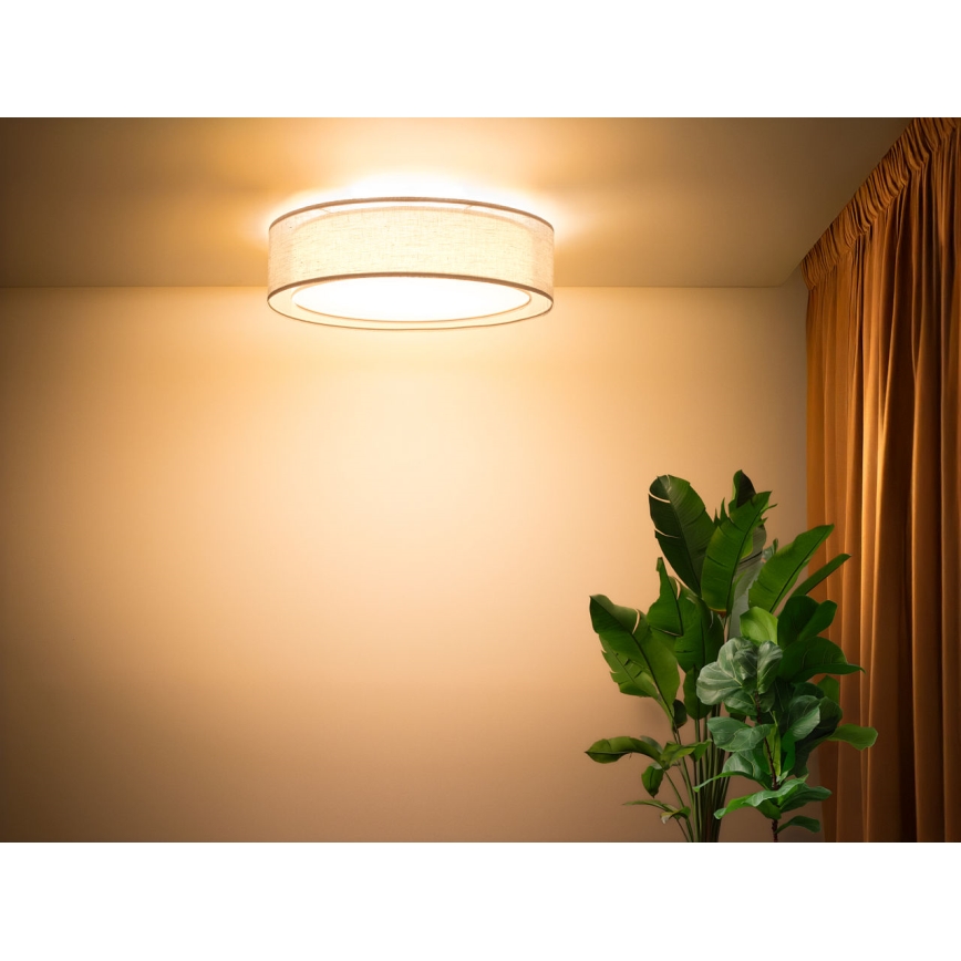 Plafonnier PURO 2x E27/40 W/230 V Ø 60 cm beige