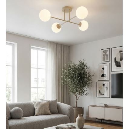 Plafonnier ROMA 4xE14/10W/230V beige
