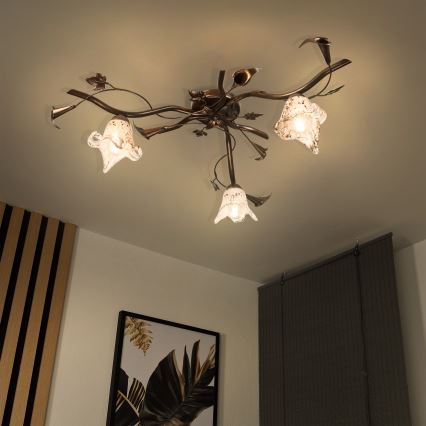Plafonnier ROZETA 3xE14/40W/230V, finition bronze