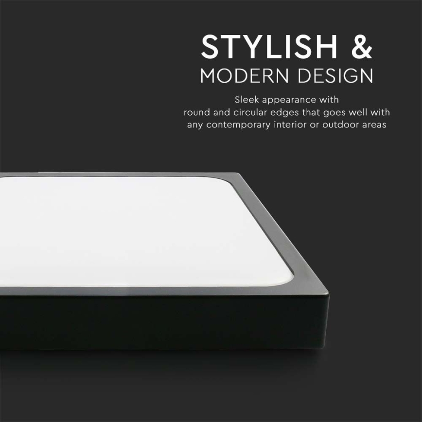 Plafonnier salle de bain avec détecteur LED/18W/230V 4000K IP44 noir