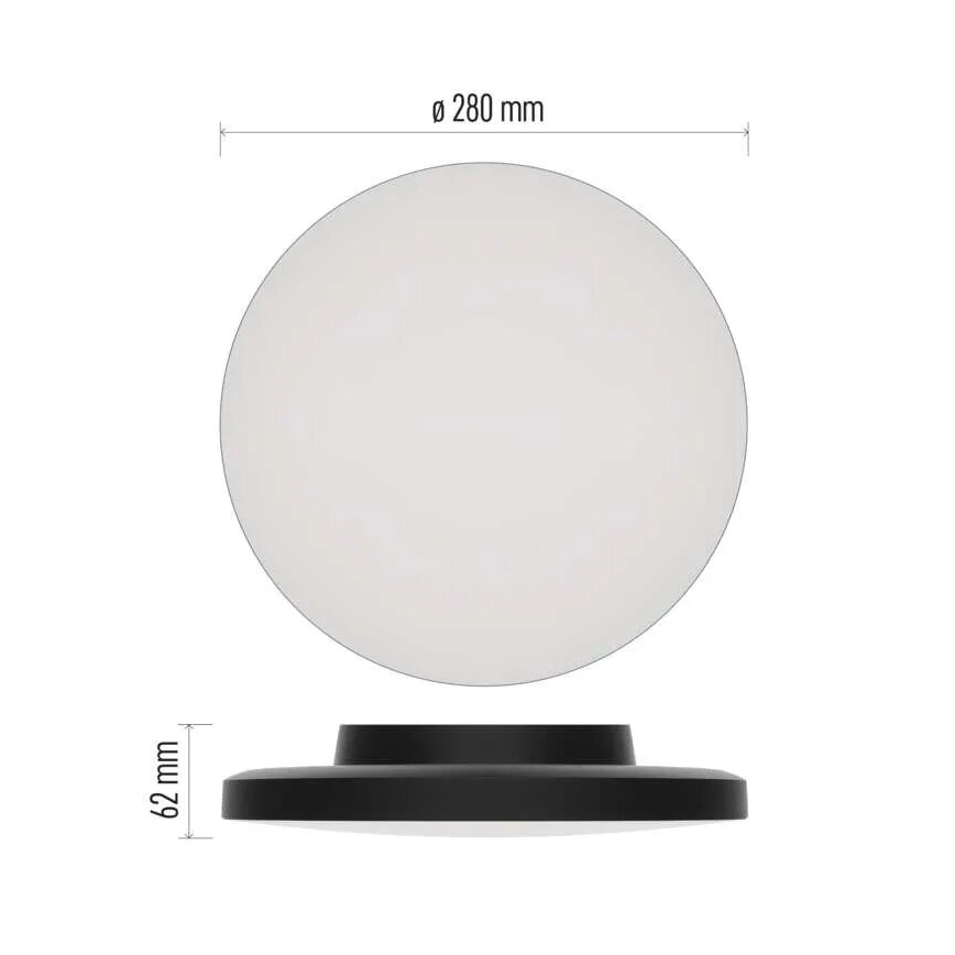 Plafonnier salle de bain LED/15W/230V 3000/4000/5700K IP55 noir