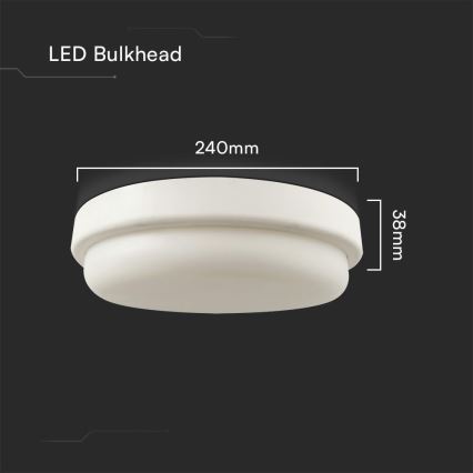 Plafonnier salle de bain LED/24W/230V 4000K IP54 d. 24 cm