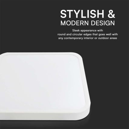 Plafonnier salle de bain LED/48W/230V 6500K IP44 42x42 cm blanc