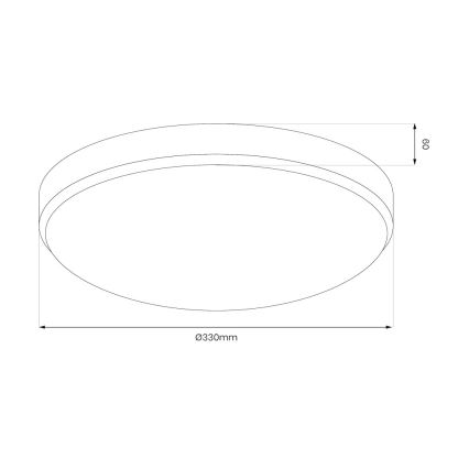 Plafonnier salle de bain MAYA LED/15W/230V d. 33 cm IP44 noir