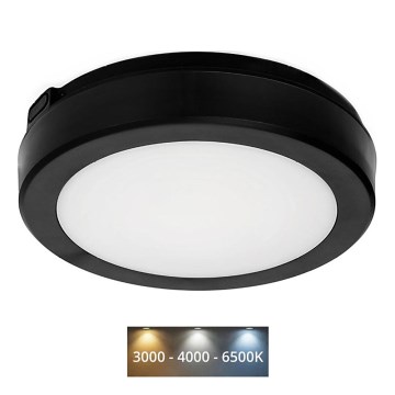 Plafonnier salle de bain NAIROS LED/12W/230V 3000/4000/6500K IP65 d. 20 cm noir