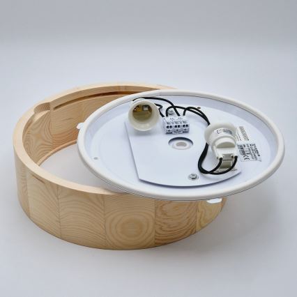 Plafonnier de salle de bain NATURAL 2xE27/15W/230V IP54 pin ? 27 cm