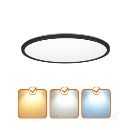Plafonnier salle de bain NIVERA LED/12W/230V IP54 3000/4000/6000K d. 22,5 cm noir