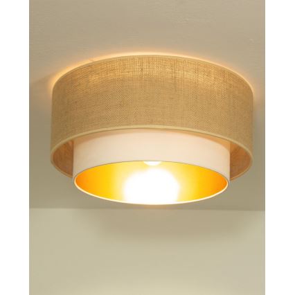 Plafonnier SARTA 1xE27/60W/230V Ø 45 cm blanc/jute