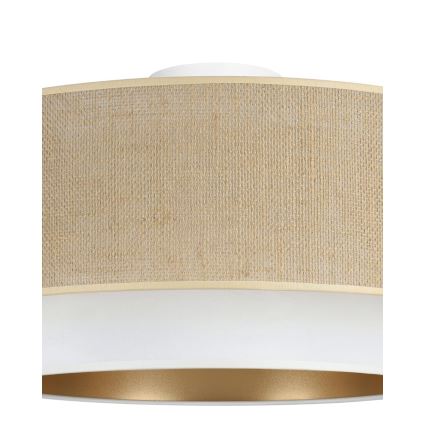 Plafonnier SARTA 1xE27/60W/230V Ø 45 cm blanc/jute