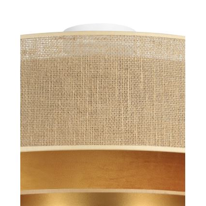 Plafonnier SARTA 1xE27/60W/230V Ø 45 cm cuivré/jute