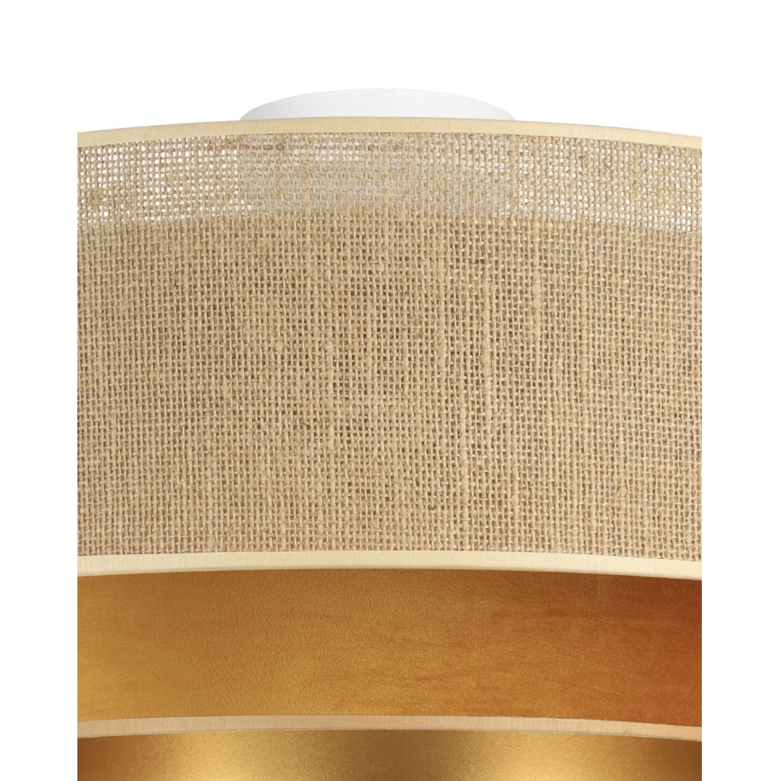 Plafonnier SARTA 1xE27/60W/230V Ø 45 cm cuivré/jute
