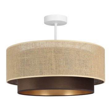Plafonnier SARTA 1xE27/60W/230V Ø 45 cm marron/jute