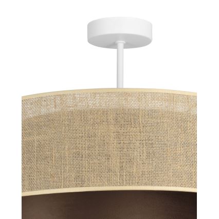 Plafonnier SARTA 1xE27/60W/230V Ø 45 cm marron/jute