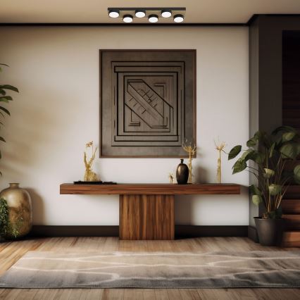 Plafonnier SEMA 6xGX53/15W/230V noir/marron/chêne