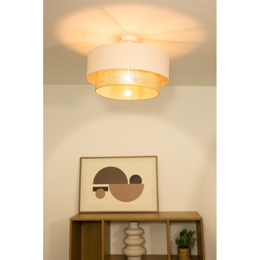 Plafonnier semi-encastré NATIA 1xE27/60W/230V Ø 45 cm blanc/marron