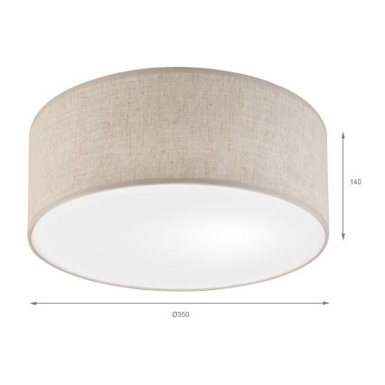 Plafonnier SIRJA 1xE27/15W/230V Ø 35 cm beige